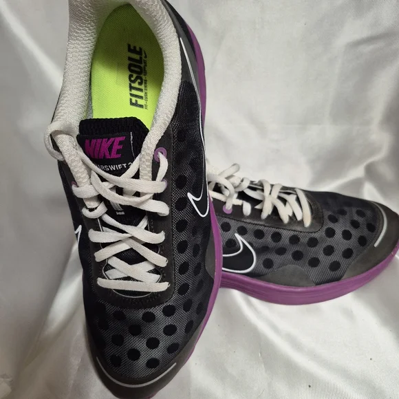 Nike Lunarswift 2 black and purple running shoes - Picture 3 of 5